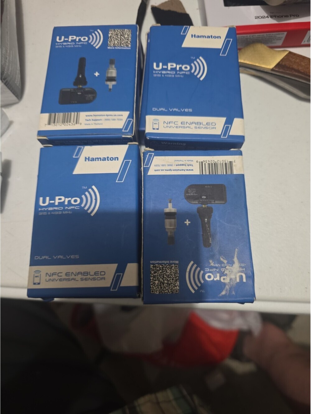 Hamaton U-pro Hybrid NFC 315 & 433 MHz Snap In Valve Sensor Set Of 4